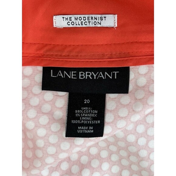 LANE BRYANT Women Stretch Cotton A-Line Flare Skirt Orange Polka Dot Size 20 - Picture 8 of 10